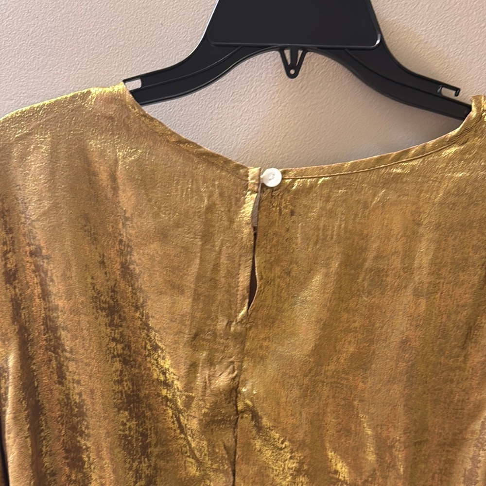 Gold Ruffle Sleeve Top - Picture 3 of 4